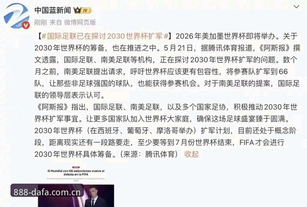 2030世界杯扩军至66队操作教程：中国男足参赛机会分析